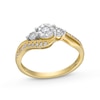 Thumbnail Image 1 of 0.25 CT. T.W. Diamond Past Present Future® Miracle Bypass Shank Engagement Ring in 10K Gold