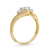 Thumbnail Image 3 of 0.25 CT. T.W. Diamond Past Present Future® Miracle Bypass Shank Engagement Ring in 10K Gold