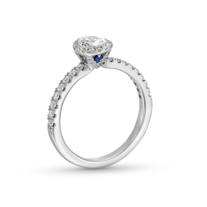 Main Image 3 of Vera Wang Love Collection 0.80 CT. T.W. Pear-Shaped Certified Diamond Frame Engagement Ring in 18K White Gold (F/SI2)
