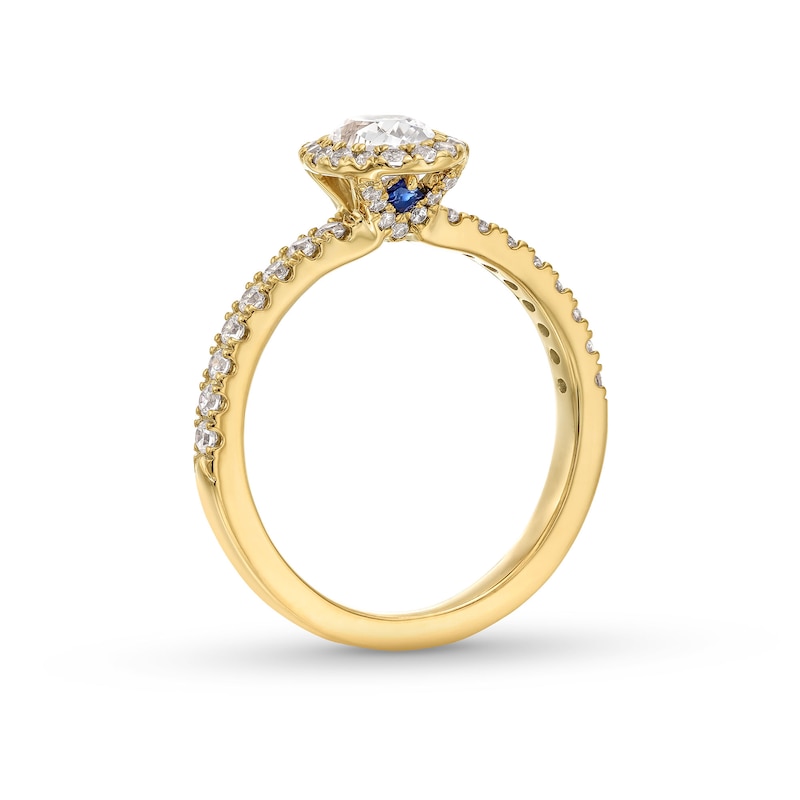 Main Image 3 of Vera Wang Love Collection 0.80 CT. T.W. Oval Certified Diamond Frame Engagement Ring in 18K Gold (F/SI2)