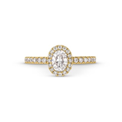 Vera Wang Love Collection 0.80 CT. T.W. Oval Certified Diamond Frame Engagement Ring in 18K Gold (F/SI2)