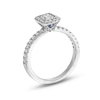 Thumbnail Image 3 of Vera Wang Love Collection 1.11 CT. T.W. Emerald-Cut Certified Diamond Frame Engagement Ring in 18K White Gold (F/SI2)