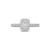 Thumbnail Image 4 of Vera Wang Love Collection 1.11 CT. T.W. Emerald-Cut Certified Diamond Frame Engagement Ring in 18K White Gold (F/SI2)