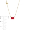 Emerald-Cut Certified Ruby and Diamond Accent Sideways Necklace in 10K Gold