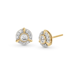 0.50 CT. T.W. Certified Lab-Grown Diamond Frame Stud Earrings in 10K Gold (F/SI2)