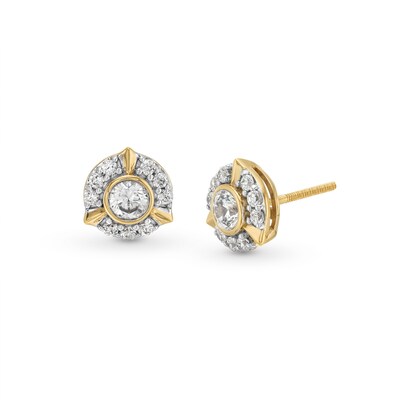 0.50 CT. T.W. Certified Lab-Created Diamond Frame Stud Earrings in 10K Gold (F/SI2)