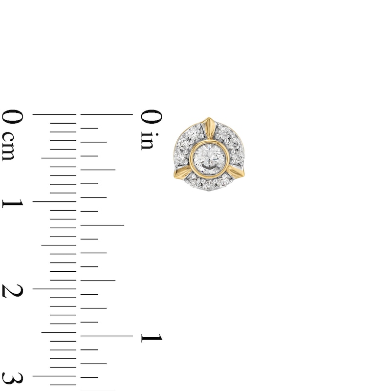 Main Image 2 of 0.50 CT. T.W. Certified Lab-Grown Diamond Frame Stud Earrings in 10K Gold (F/SI2)