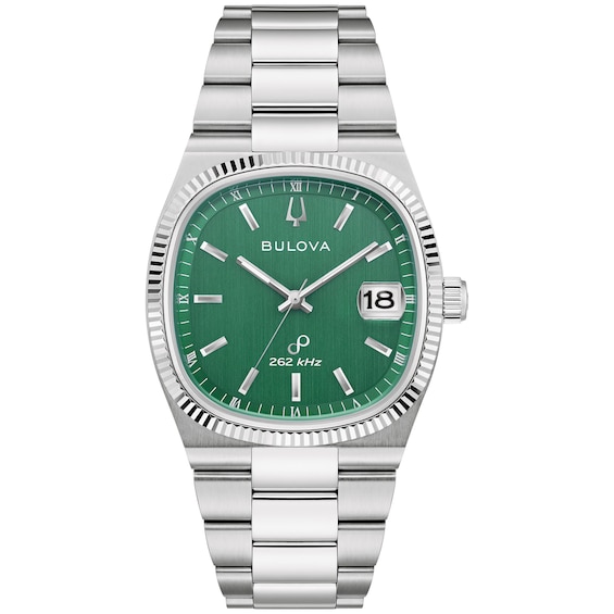 Men's Bulova Super Seville Watch with Square Green Dial (Model: 96B439)