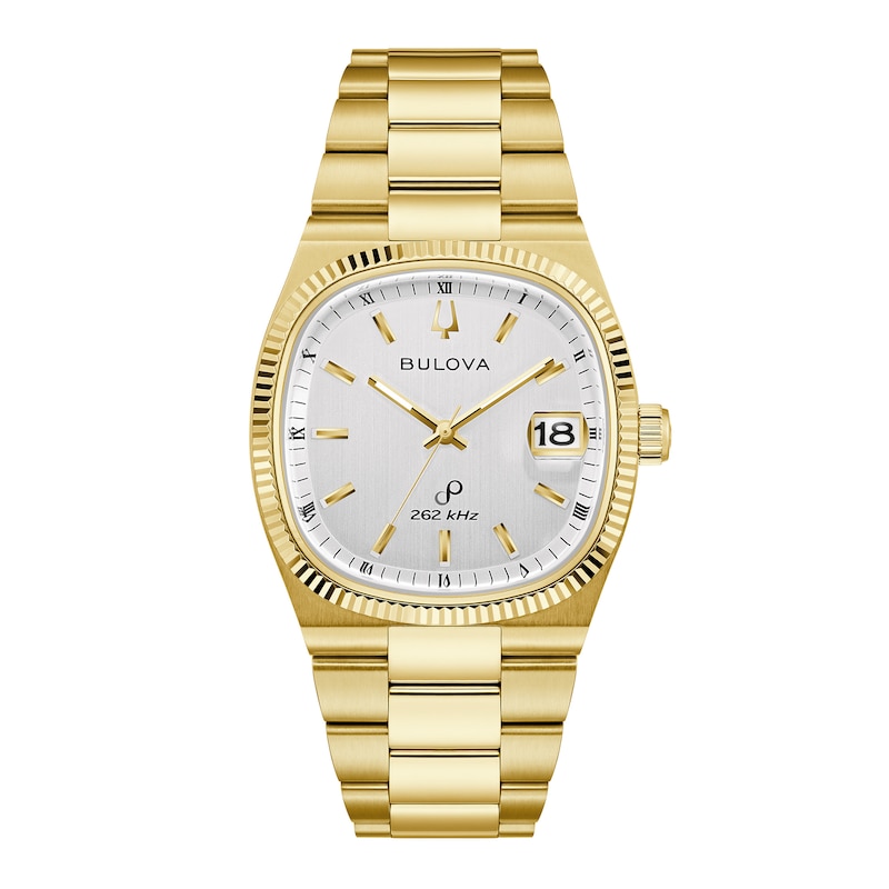 Main Image 1 of Men's Bulova Super Seville Gold-Tone IP Watch with Square Silver Dial (Model: 97B223)
