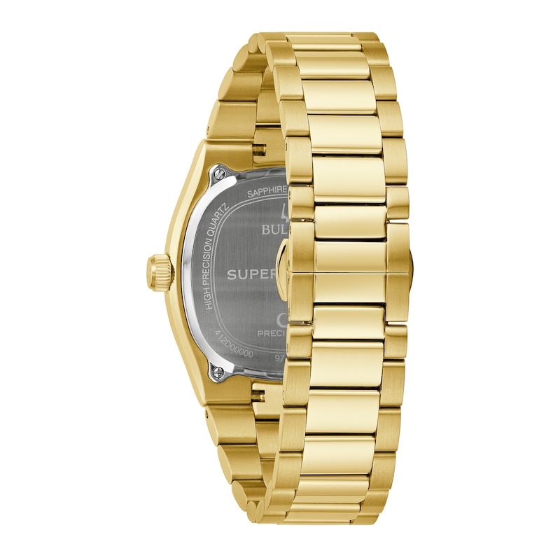 Main Image 3 of Men's Bulova Super Seville Gold-Tone IP Watch with Square Silver Dial (Model: 97B223)