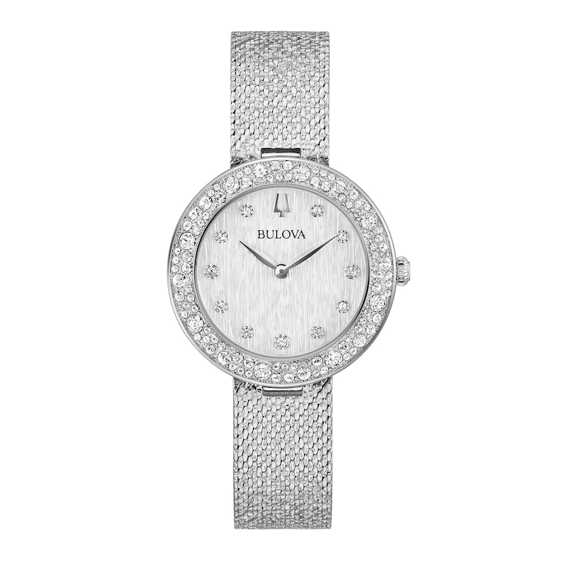 Main Image 1 of Ladies' Bulova Phantom Crystal Accent Mesh Watch with Textured Silver-Tone Dial (Model: 96L329)