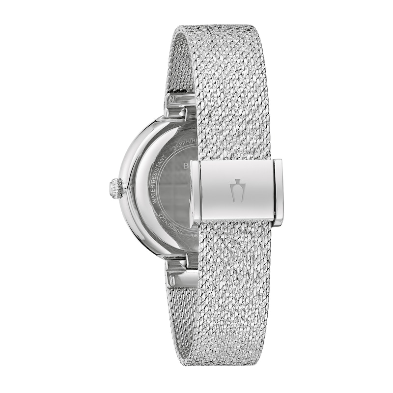 Main Image 3 of Ladies' Bulova Phantom Crystal Accent Mesh Watch with Textured Silver-Tone Dial (Model: 96L329)