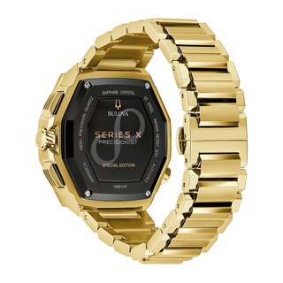 Men's Bulova Series X Precisionist Gold-Tone IP Chronograph Watch with Black Dial (Model: 98B429)