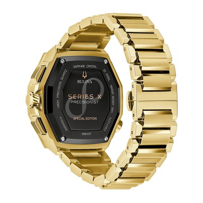 Men's Bulova Series X Precisionist Gold-Tone IP Chronograph Watch with Black Dial (Model: 98B429)