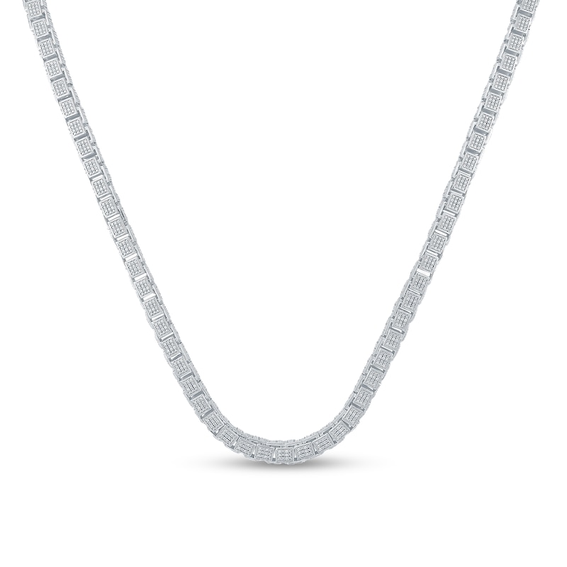 Main Image 1 of 5.00 CT. T.W. Diamond Box Chain Necklace in Hollow 10K White Gold - 20”