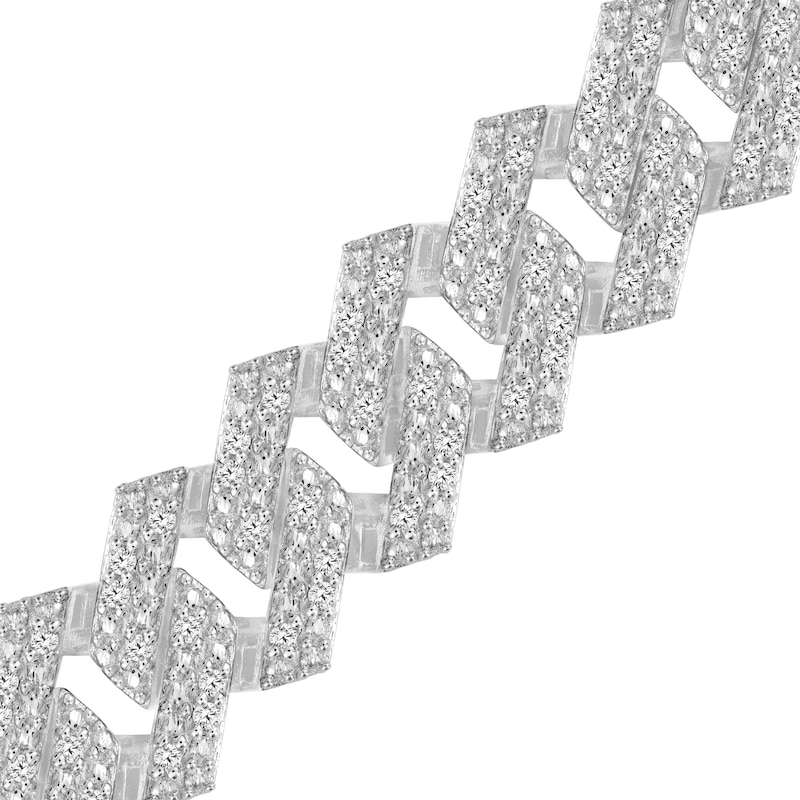 Main Image 2 of 3.12 CT. T.W. Diamond Curb Chain Necklace in Hollow 10K White Gold - 20.5”