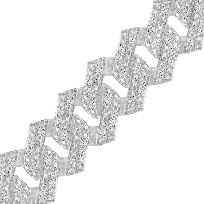 Main Image 3 of 3.12 CT. T.W. Diamond Curb Chain Necklace in Hollow 10K White Gold - 20.5”