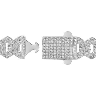 3.12 CT. T.W. Diamond Curb Chain Necklace in Hollow 10K White Gold - 20.5”