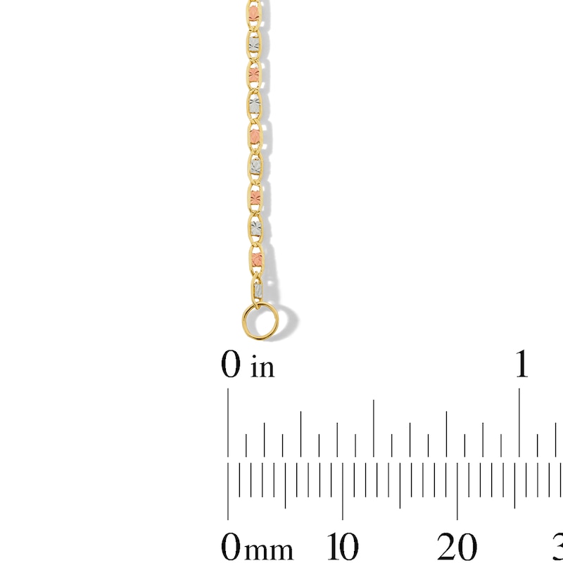 Main Image 2 of Child’s Diamond-Cut Valentino Chain Bracelet in Hollow 14K Tri-Tone Gold - 6”
