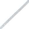 Thumbnail Image 1 of 3.99 CT. T.W. Diamond Double Row Curb Chain Bracelet in Hollow 10K White Gold - 8.5”