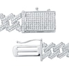 Thumbnail Image 2 of 3.99 CT. T.W. Diamond Double Row Curb Chain Bracelet in Hollow 10K White Gold - 8.5”