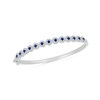 Thumbnail Image 1 of Blue and White Lab-Created Sapphire Frame Bangle in Sterling Silver