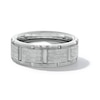 Thumbnail Image 3 of 8.0mm Textured Brick Pattern Comfort-Fit Wedding Band in Tungsten - Size 10