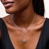 Thumbnail Image 2 of 0.05 CT. T.W. Diamond Snowflake Pendant in Sterling Silver