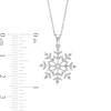 Thumbnail Image 3 of 0.05 CT. T.W. Diamond Snowflake Pendant in Sterling Silver