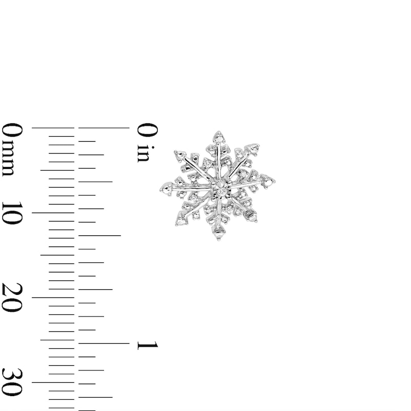 Main Image 3 of Diamond Accent Snowflake Stud Earrings in Sterling Silver