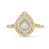 Thumbnail Image 4 of 0.25 CT. T.W. Diamond Pear-Shaped Double Frame Collar Vintage-Style Engagement Ring in 10K Gold