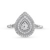 Thumbnail Image 4 of 0.25 CT. T.W. Diamond Pear-Shaped Double Frame Collar Vintage-Style Engagement Ring in 10K White Gold