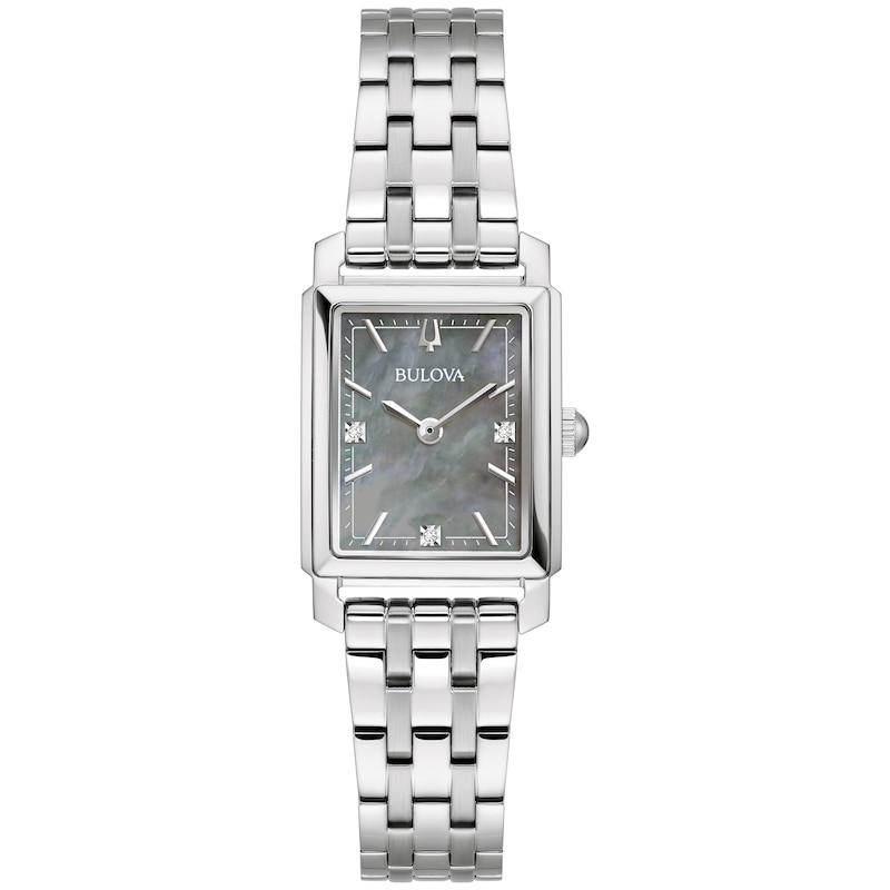 Main Image 1 of Ladies' Bulova Sutton Diamond Accent Watch with Rectangular Grey Mother-of-Pearl Dial (Model: 96P252)