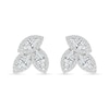 Thumbnail Image 3 of Marquise and Round White Lab-Created Sapphire Frame Trio Cluster Stud Earrings in Sterling Silver