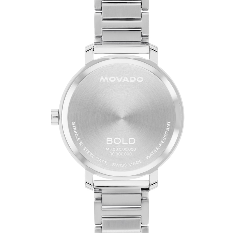 Ladies' Movado Bold® Evolution 2.0 Crystal Accent Watch with Textured Silver-Tone Dial (Model: 3601217)