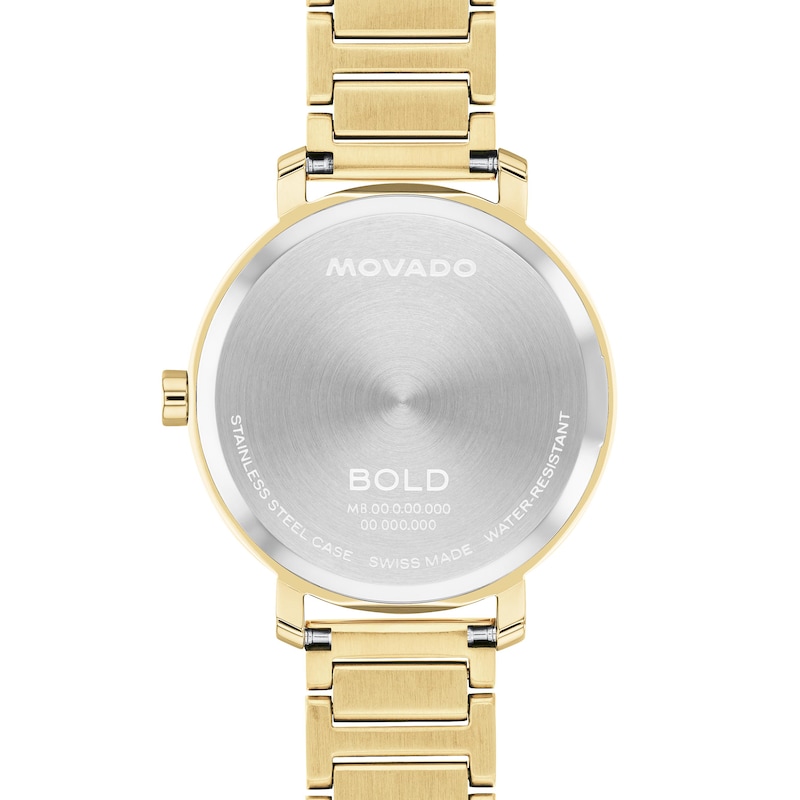 Ladies' Movado Bold® Evolution 2.0 Crystal Accent Gold-Tone IP Watch with Gold-Tone Dial (Model: 3601218)