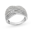 Thumbnail Image 1 of 0.50 CT. T.W. Diamond Multi-Row Crossover Ring in Sterling Silver