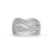 Thumbnail Image 4 of 0.50 CT. T.W. Diamond Multi-Row Crossover Ring in Sterling Silver