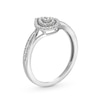 Thumbnail Image 3 of 0.15 CT. T.W. Pear-Shaped Multi-Diamond Double Frame Split Shank Promise Ring in 10K White Gold