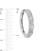 Thumbnail Image 3 of 0.12 CT. T.W. Diamond Cushion-Shaped Frame Alternating Hoop Earrings in Sterling Silver