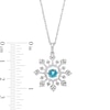 Thumbnail Image 3 of Unstoppable Love™ London Blue Topaz and White Lab-Created Sapphire Snowflake Pendant in Sterling Silver