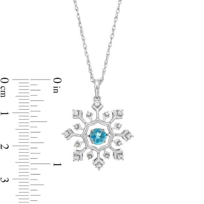 Main Image 3 of Unstoppable Love™ London Blue Topaz and White Lab-Created Sapphire Snowflake Pendant in Sterling Silver