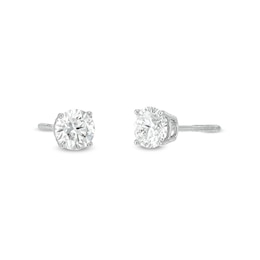 1.00 CT. T.W. Certified Lab-Grown Diamond Solitaire Stud Earrings in 10K White Gold (I/SI2)