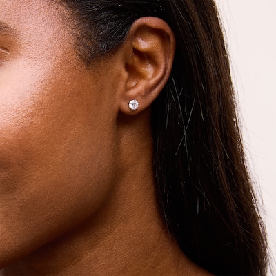 1.00 CT. T.W. Certified Lab-Created Diamond Solitaire Stud Earrings in 10K White Gold (I/SI2)