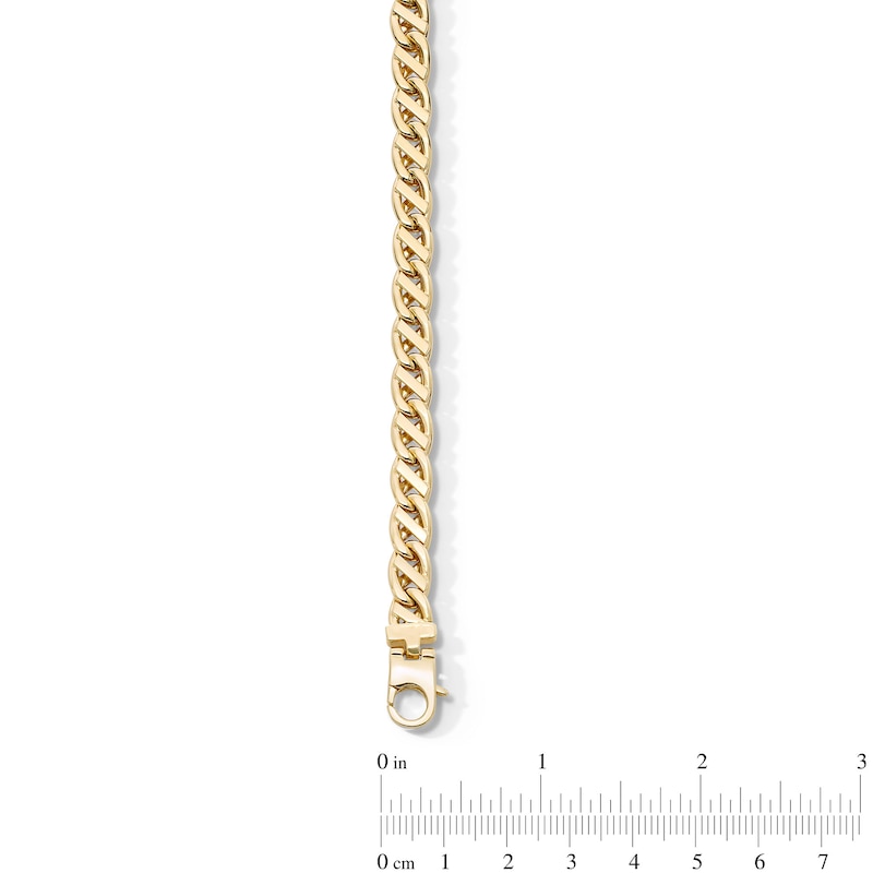 Main Image 4 of 8.0mm Oval Tilted Link Curb Chain Bracelet in Hollow 10K Gold - 8.5”