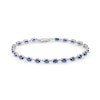 Thumbnail Image 1 of Oval Blue Lab-Created Sapphire Line Bracelet in Sterling Silver - 7.25”