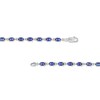Thumbnail Image 3 of Oval Blue Lab-Created Sapphire Line Bracelet in Sterling Silver - 7.25”