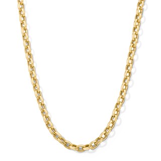 6.3mm Oval Link Rolo Chain Necklace in Hollow 18K Gold - 18"