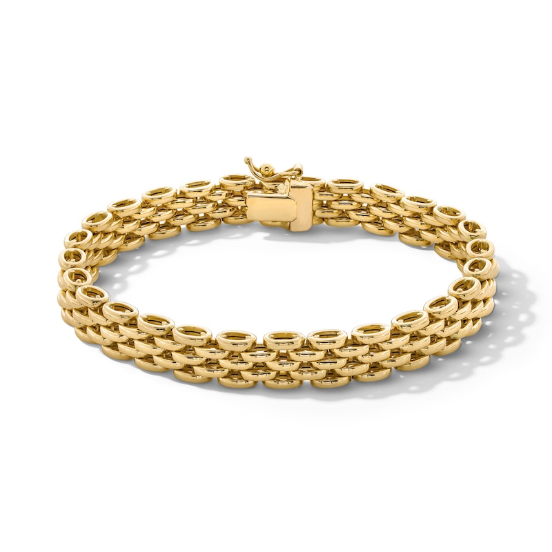 Main Image 1 of 7.6mm Panther Link Bracelet in Hollow 18K Gold - 7.25"