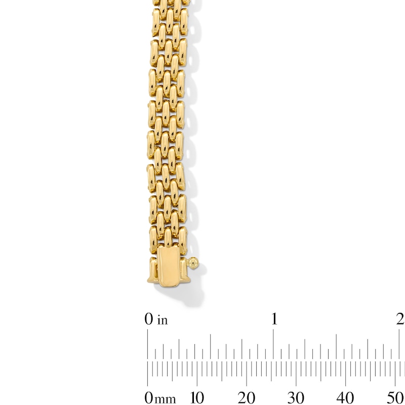 Main Image 3 of 7.6mm Panther Link Bracelet in Hollow 18K Gold - 7.25"
